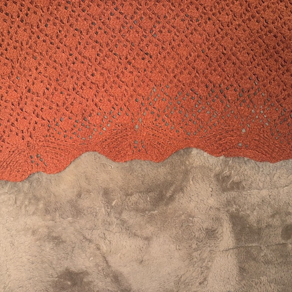 Jessica Simpson Open Knit Poncho Sweater Cropped SweaterMauve Size Med - Picture 7 of 11